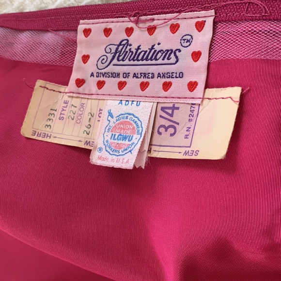 VTG 🎀 BARBIECORE ALFRED ANGELO “Flirtations” Pink Bow Taffeta Dress Fits XS - Picture 8 of 11